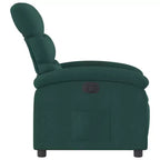 vidaXL Fauteuil inclinable électrique pour personnes âgées - Fauteuil réglable en tissu, vert foncé, avec inclinaison motorisée, rembourrage confortable, pochette latérale