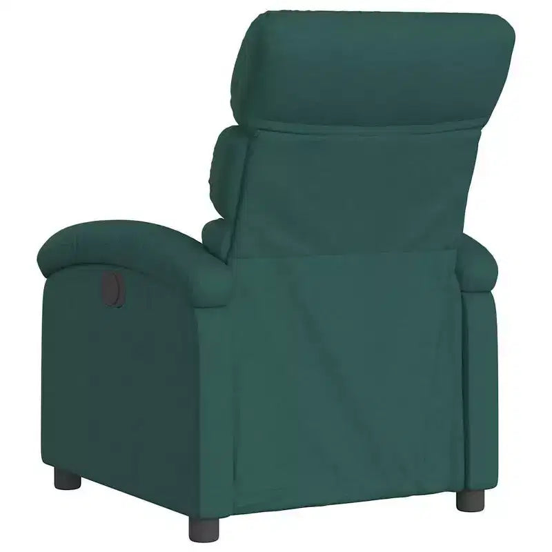 vidaXL Fauteuil inclinable électrique pour personnes âgées - Fauteuil réglable en tissu, vert foncé, avec inclinaison motorisée, rembourrage confortable, pochette latérale