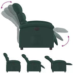 vidaXL Fauteuil inclinable électrique pour personnes âgées - Fauteuil réglable en tissu, vert foncé, avec inclinaison motorisée, rembourrage confortable, pochette latérale