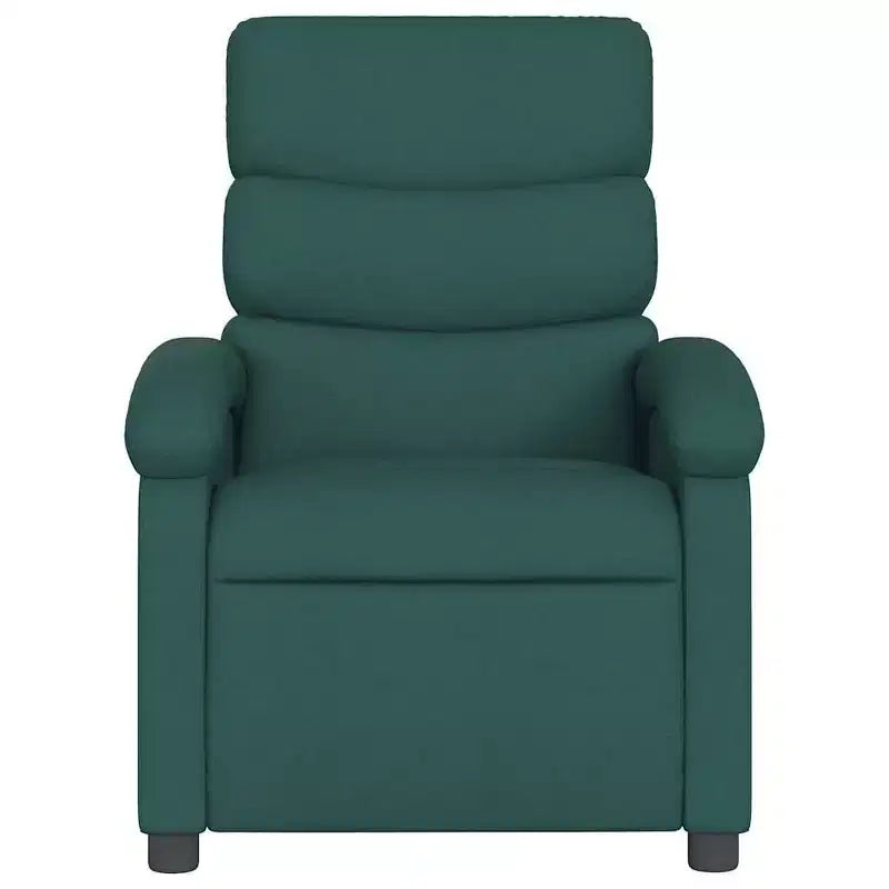 vidaXL Fauteuil inclinable électrique pour personnes âgées - Fauteuil réglable en tissu, vert foncé, avec inclinaison motorisée, rembourrage confortable, pochette latérale