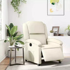 vidaXL Fauteuil inclinable électrique - Fauteuil de relaxation en similicuir crème avec réglages motorisés pour personnes âgées, confort de salon
