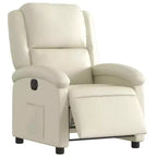 vidaXL Fauteuil inclinable électrique - Fauteuil de relaxation en similicuir crème avec réglages motorisés pour personnes âgées, confort de salon