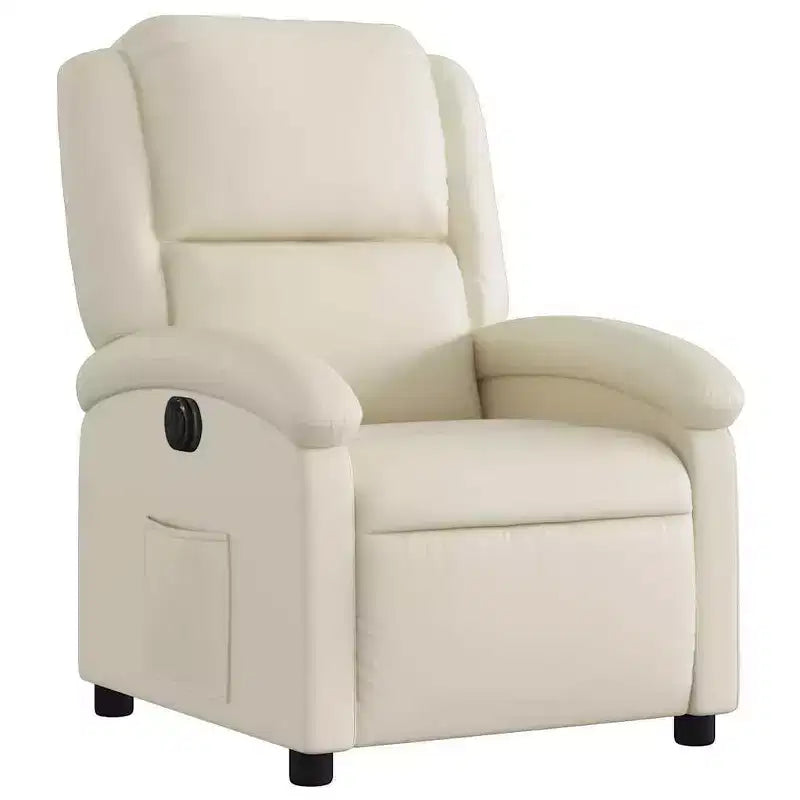 vidaXL Fauteuil inclinable électrique - Fauteuil de relaxation en similicuir crème avec réglages motorisés pour personnes âgées, confort de salon