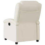 vidaXL Fauteuil inclinable électrique - Fauteuil de relaxation en similicuir crème avec réglages motorisés pour personnes âgées, confort de salon