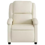vidaXL Fauteuil inclinable électrique - Fauteuil de relaxation en similicuir crème avec réglages motorisés pour personnes âgées, confort de salon