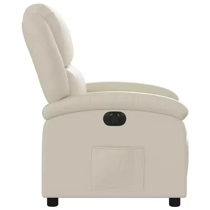 vidaXL Fauteuil inclinable électrique - Fauteuil de relaxation en similicuir crème avec réglages motorisés pour personnes âgées, confort de salon