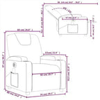 vidaXL Fauteuil inclinable de massage électrique - Fauteuil de salon réglable en similicuir crème avec porte-gobelets pour salon/bureau