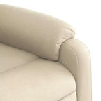 vidaXL Fauteuil de massage électrique inclinable en tissu crème - Dossier et repose-pieds réglables automatiquement, massage par vibrations, rembourrage confortable
