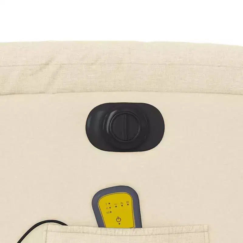 vidaXL Fauteuil de massage électrique inclinable en tissu crème - Dossier et repose-pieds réglables automatiquement, massage par vibrations, rembourrage confortable