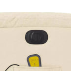 vidaXL Fauteuil de massage électrique inclinable en tissu crème - Dossier et repose-pieds réglables automatiquement, massage par vibrations, rembourrage confortable