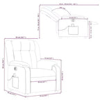 vidaXL Fauteuil de massage électrique inclinable en tissu crème - Dossier et repose-pieds réglables automatiquement, massage par vibrations, rembourrage confortable