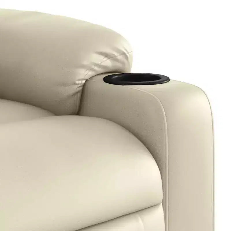 vidaXL Fauteuil inclinable de massage électrique en similicuir crème