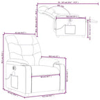 vidaXL Fauteuil inclinable de massage électrique en similicuir crème