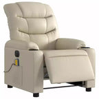 vidaXL Fauteuil inclinable de massage électrique en similicuir crème