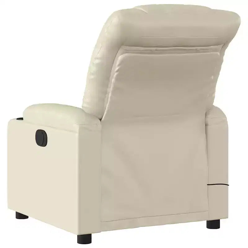 vidaXL Fauteuil inclinable de massage électrique en similicuir crème
