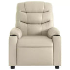 vidaXL Fauteuil inclinable de massage électrique en similicuir crème