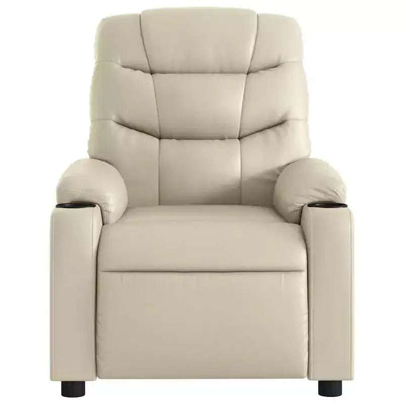 vidaXL Fauteuil inclinable de massage électrique en similicuir crème
