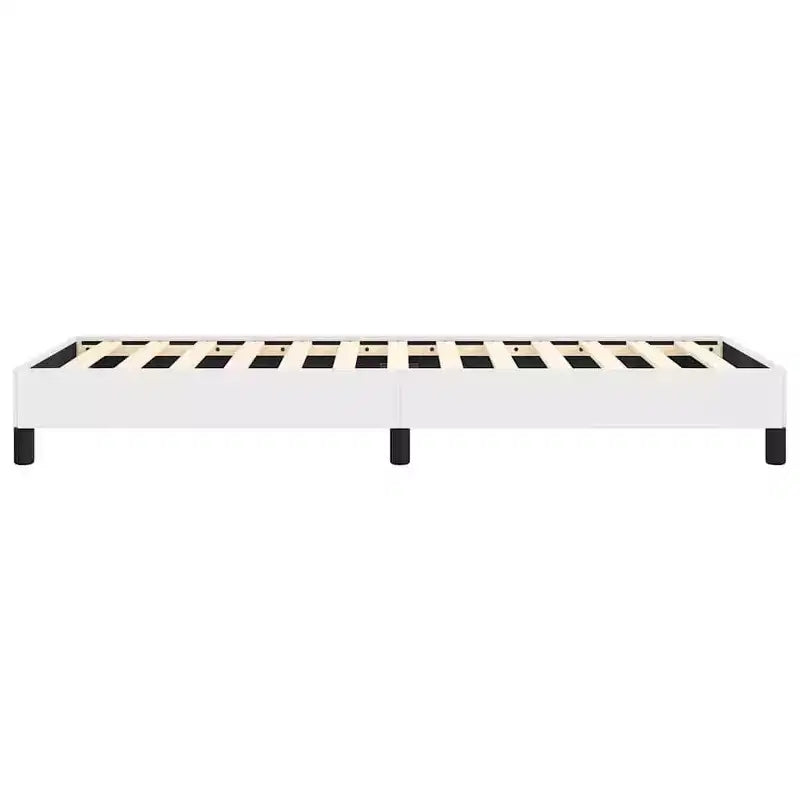 vidaXL Cadre de lit Twin XL, Cadre de lit plateforme rembourré en similicuir, Blanc, Sans matelas
