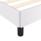 vidaXL Cadre de lit Twin XL, Cadre de lit plateforme rembourré en similicuir, Blanc, Sans matelas