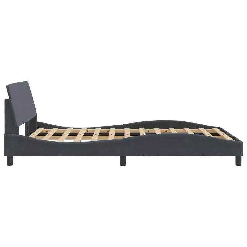 vidaXL Cadre de lit avec tête de lit sommier plateforme Meuble de chambre Velours - Gris foncé Double
