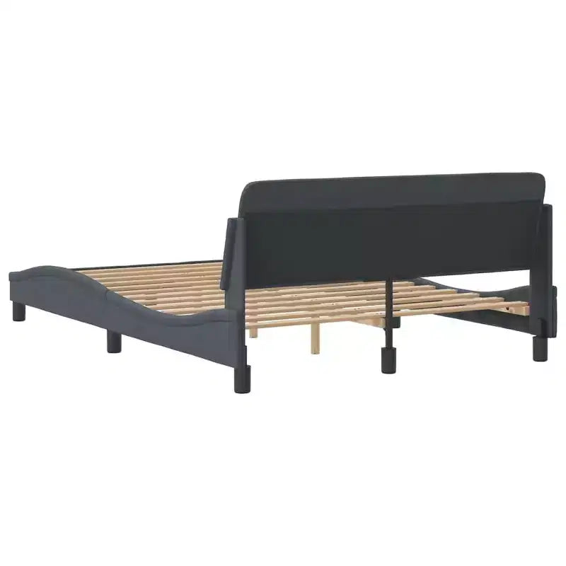 vidaXL Cadre de lit avec tête de lit sommier plateforme Meuble de chambre Velours - Gris foncé Double