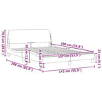 vidaXL Cadre de lit avec tête de lit sommier plateforme Meuble de chambre Velours - Gris foncé Double