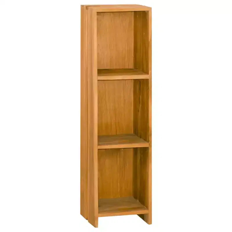 vidaXL Bibliothèque en Bois de Teck Massif Style Rétro Étagère Autoportante à 2 Niveaux pour Salon, Bureau, Étude - Marron, 11,8x11,8x43,3