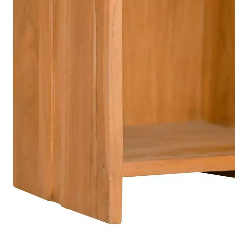 vidaXL Bibliothèque en Bois de Teck Massif Style Rétro Étagère Autoportante à 2 Niveaux pour Salon, Bureau, Étude - Marron, 11,8x11,8x43,3