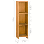 vidaXL Bibliothèque en Bois de Teck Massif Style Rétro Étagère Autoportante à 2 Niveaux pour Salon, Bureau, Étude - Marron, 11,8x11,8x43,3