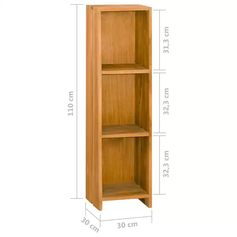 vidaXL Bibliothèque en Bois de Teck Massif Style Rétro Étagère Autoportante à 2 Niveaux pour Salon, Bureau, Étude - Marron, 11,8x11,8x43,3
