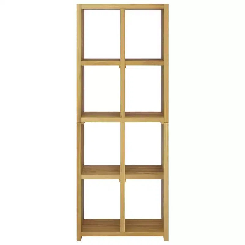 vidaXL Armoire à livres en bois de teck massif avec finition en teck naturel - Meuble de rangement multifonctionnel pour livres et appareils multimédias - Étagère ou meuble TV