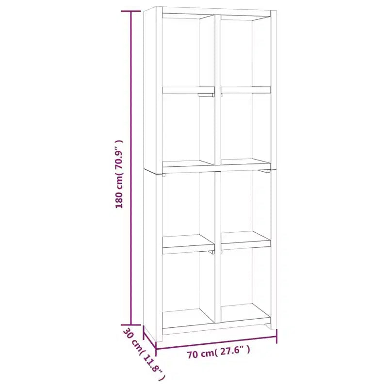 vidaXL Armoire à livres en bois de teck massif avec finition en teck naturel - Meuble de rangement multifonctionnel pour livres et appareils multimédias - Étagère ou meuble TV
