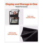 Meuble de rangement pour tourne-disque VEVOR, meuble haut 5 niveaux pour disques vinyles avec station de chargement et ports USB, peut contenir jusqu'à 200 albums, support pour tourne-disque, noir