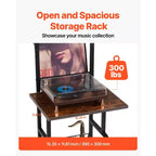 Meuble de rangement pour tourne-disque VEVOR, meuble haut 5 niveaux pour disques vinyles avec station de chargement et ports USB, peut contenir jusqu'à 200 albums, support pour tourne-disque, noir