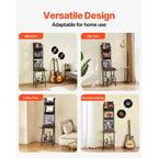 Meuble de rangement pour tourne-disque VEVOR, meuble haut 5 niveaux pour disques vinyles avec station de chargement et ports USB, peut contenir jusqu'à 200 albums, support pour tourne-disque, noir