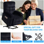 Fauteuil inclinable électrique en velours grande taille Mjkone avec chauffage lombaire et massage vibrant à 8 points, fauteuil pour personnes âgées