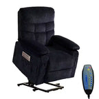 Fauteuil inclinable électrique en velours grande taille Mjkone avec chauffage lombaire et massage vibrant à 8 points, fauteuil pour personnes âgées