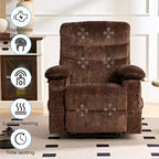 Fauteuil inclinable électrique en velours grande taille Mjkone avec chauffage lombaire et massage vibrant à 8 points, fauteuil pour personnes âgées