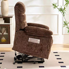 Fauteuil inclinable électrique en velours grande taille Mjkone avec chauffage lombaire et massage vibrant à 8 points, fauteuil pour personnes âgées