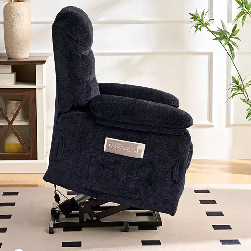 Fauteuil inclinable électrique en velours grande taille Mjkone avec chauffage lombaire et massage vibrant à 8 points, fauteuil pour personnes âgées