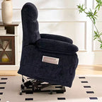Fauteuil inclinable électrique en velours grande taille Mjkone avec chauffage lombaire et massage vibrant à 8 points, fauteuil pour personnes âgées