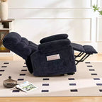 Fauteuil inclinable électrique en velours grande taille Mjkone avec chauffage lombaire et massage vibrant à 8 points, fauteuil pour personnes âgées