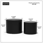 Okak Table Basse Gigogne Moderne, Lot de 2 Tables d'Appoint Cylindriques Effet Bois pour Salon, Bureau, Balcon, Jardin