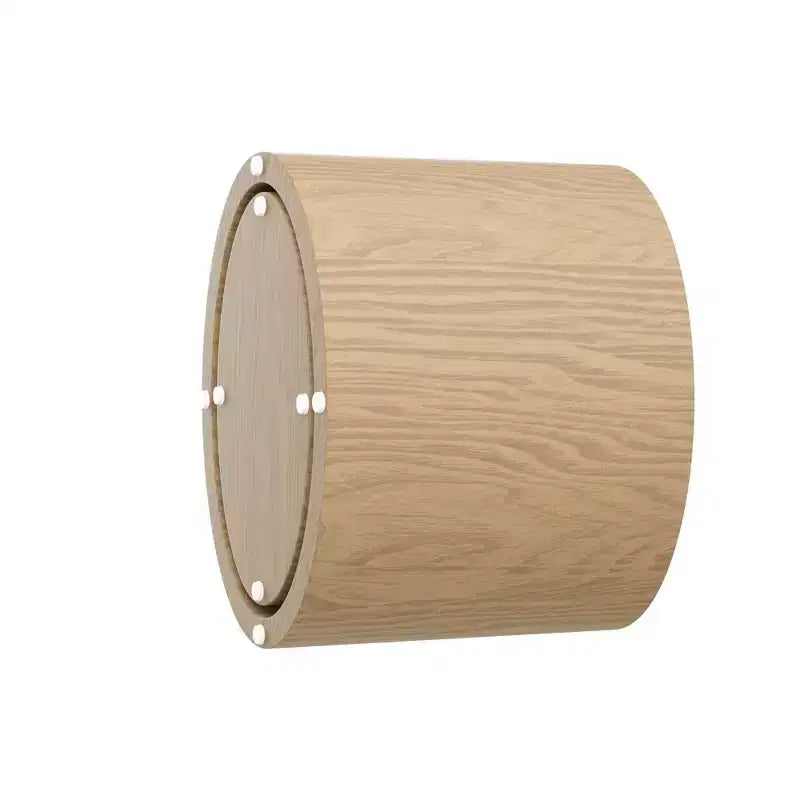 Okak Table Basse Gigogne Moderne, Lot de 2 Tables d'Appoint Cylindriques Effet Bois pour Salon, Bureau, Balcon, Jardin