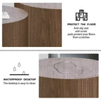 Okak Table Basse Gigogne Moderne, Lot de 2 Tables d'Appoint Cylindriques Effet Bois pour Salon, Bureau, Balcon, Jardin