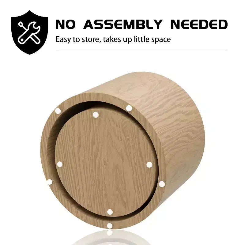 Okak Table Basse Gigogne Moderne, Lot de 2 Tables d'Appoint Cylindriques Effet Bois pour Salon, Bureau, Balcon, Jardin
