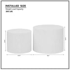 Okak Table Basse Gigogne Moderne, Lot de 2 Tables d'Appoint Cylindriques Effet Bois pour Salon, Bureau, Balcon, Jardin