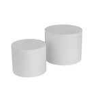 Okak Table Basse Gigogne Moderne, Lot de 2 Tables d'Appoint Cylindriques Effet Bois pour Salon, Bureau, Balcon, Jardin