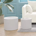 Okak Table Basse Gigogne Moderne, Lot de 2 Tables d'Appoint Cylindriques Effet Bois pour Salon, Bureau, Balcon, Jardin