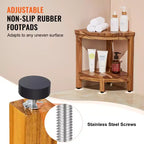 Banc de douche d'angle en teck VEVOR, hauteur 17", rayon 12", banc de douche d'angle 100 % bois de teck, 136 kg avec étagère de rangement, tabouret de douche, marron